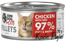 John Dog for Cats - Filety Kurczak z wołowiną - 70g