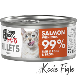 John Dog for Cats - Filety Łosoś z jajkami - 70g