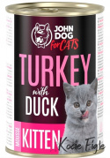 John Dog for Cats - Junior - Indyk z Kaczką - Mus 400g