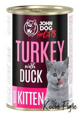 John Dog for Cats - Junior - Indyk z Kaczką - Mus 400g