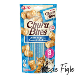 Inaba - Churu Bites - Tuńczyk z przegrzebkiem 3x10g