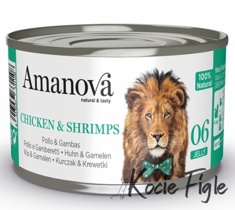 Amanova - Kurczak i krewetki w galaretce - Puszka 70g