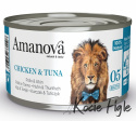 Amanova - Kurczak i tuńczyk w bulionie - Puszka 70g