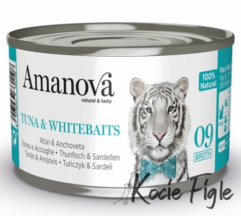 Amanova - Tuńczyk i białoryby w bulionie - Puszka 70g