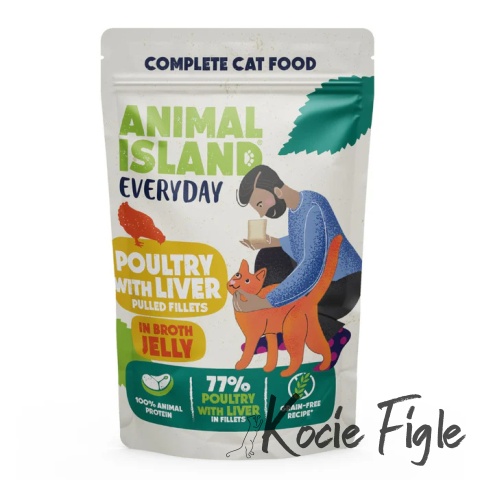 Animal Island - Drób z wątróbką - W Galarecie - 12x 85g - 12pak