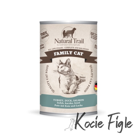 Natural Trail - Family Cat - Indyk, Kaczka i Łosoś - 400g
