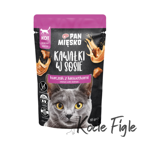 Pan Mięsko - Kurczak z krewetkami - Kawałki w sosie - 85g