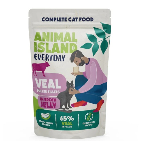 Animal Island - Drób z wątróbką i cielęcina - W Galarecie - 80x 85g - Everyday 80 Pak