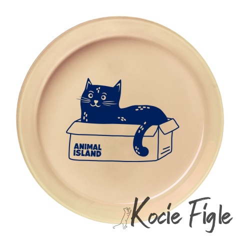 Animal Island - Kot w pudełku - Talerzyk - Kremowy