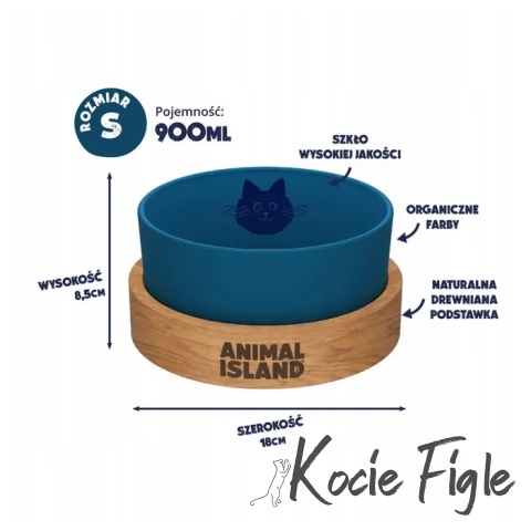 Animal Island - Miska na wodę dla kota - Niebieska