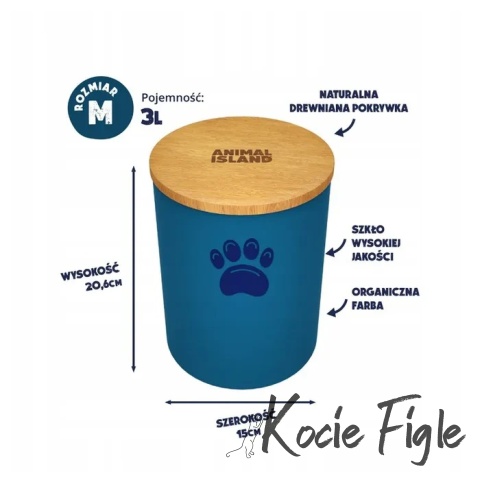 Animal Island - Pojemnik na przysmaki - Niebieski - Rozmiar M