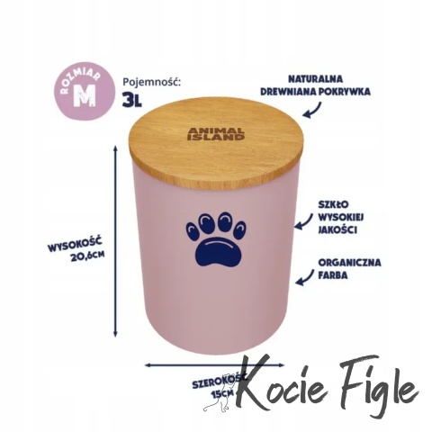 Animal Island - Pojemnik na przysmaki - Różowy - Rozmiar M