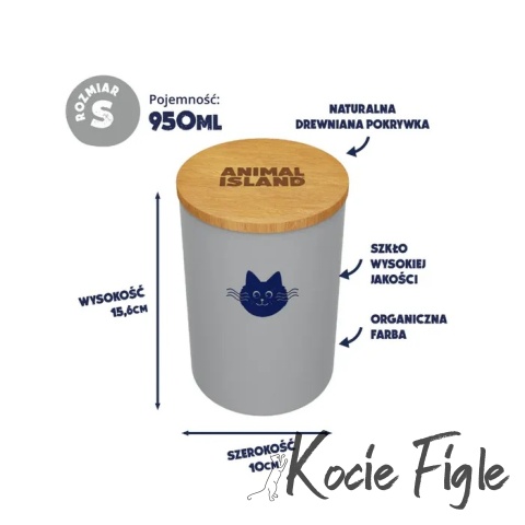 Animal Island - Pojemnik na przysmaki - Szary - Rozmiar S