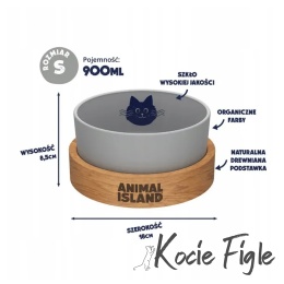 Animal Island - Miska na wodę dla kota - Szara