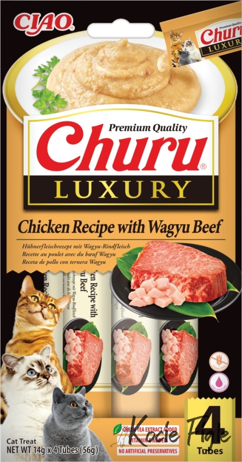 Inaba - Churu Luxury - Kurczak z wołowiną Wagyu - 4x14g