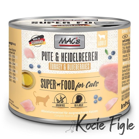 Mac's Cat Superfood - Indyk, wołowina i borówka - 200g