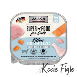 Mac's Cat Superfood - Junior - Indyk, kurczak i łosoś - Tacka - 100g