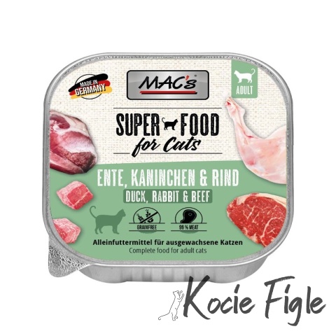 Mac's Cat Superfood - Kaczka, królik i Wołowina - Tacka - 100g
