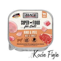 Mac's Cat Superfood - Wołowina z indykiem - Tacka - 100g