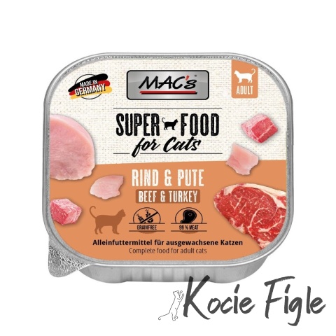 Mac's Cat Superfood - Wołowina z indykiem - Tacka - 100g