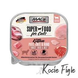 Mac's Cat Superfood - Junior - Indyk, kaczka i wołowina - Tacka - 100g