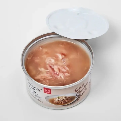 Natural Kitty - Tuńczyk z mięsem z Kurczaka w bulionie - 80g