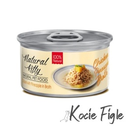 Natural Kitty - Kurczak z ananasem w bulionie - 80g