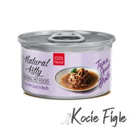 Natural Kitty - Tuńczyk z kalmarami w bulionie - 80g