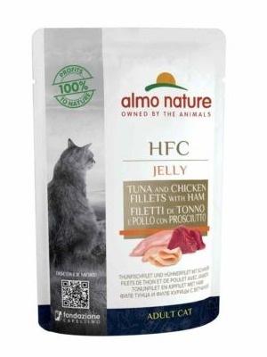 Almo nature - HFC JELLY - Tuńczyk, Kurczak i Szynka - 55g