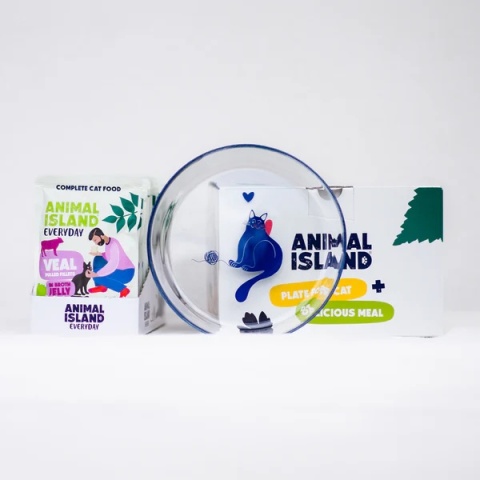 Animal Island - Cielęcina - W Galarecie - 12x 85g - 12pak + Talerzyk