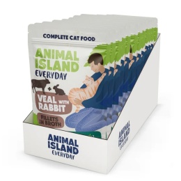 Animal Island - Cielęcina z Królikiem - 12x85g + Talerzyk
