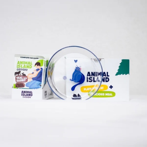 Animal Island - Cielęcina z Królikiem - 12x85g + Talerzyk