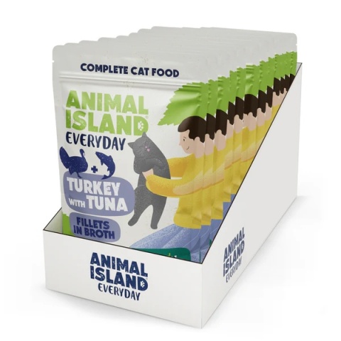 Animal Island - Indyk z Tuńczykiem - 12x85g + Talerzyk