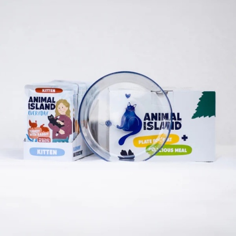 Animal Island - Junior - Indyk z królikiem - 12x 85g + Talerzyk
