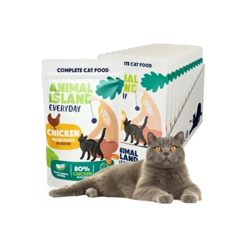 Animal Island - Kurczak - 12x 85g - Everyday 12pak + Talerzyk