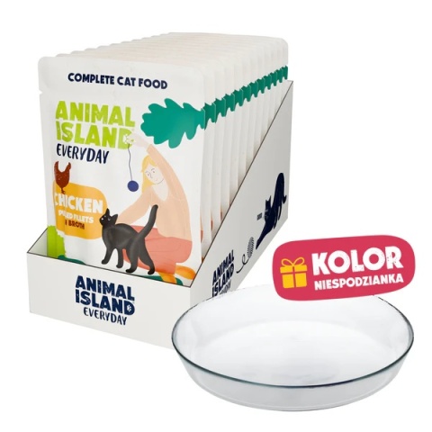 Animal Island - Kurczak - 12x 85g - Everyday 12pak + Talerzyk