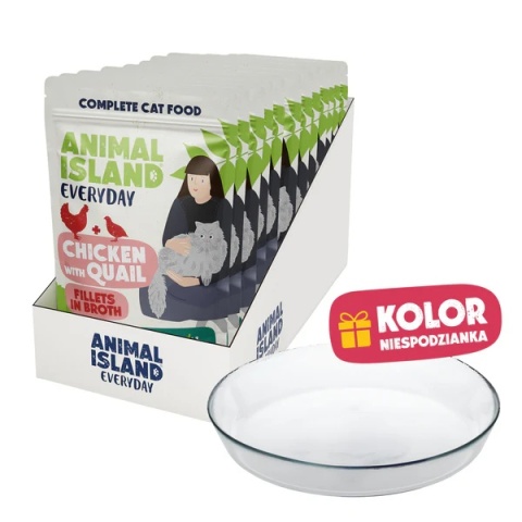 Animal Island - Kurczak z Przepiórką - 12x85g + Talerzyk