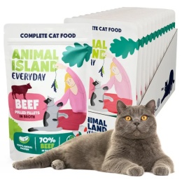 Animal Island - Wołowina - 12x 85g - Everyday 12pak + Talerzyk