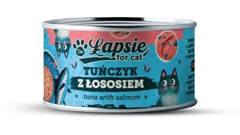 Łapsie - Tuńczyk z łososiem w Bulionie - 80g