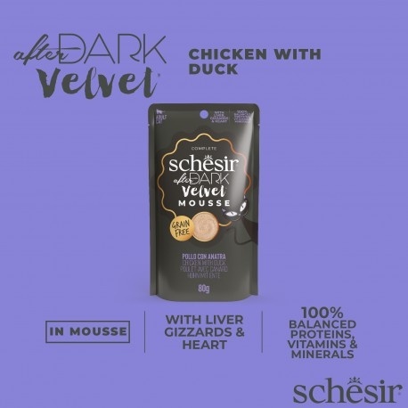 Schesir - After Dark - Velvet Mousse - Kurczak z kaczką - 80g
