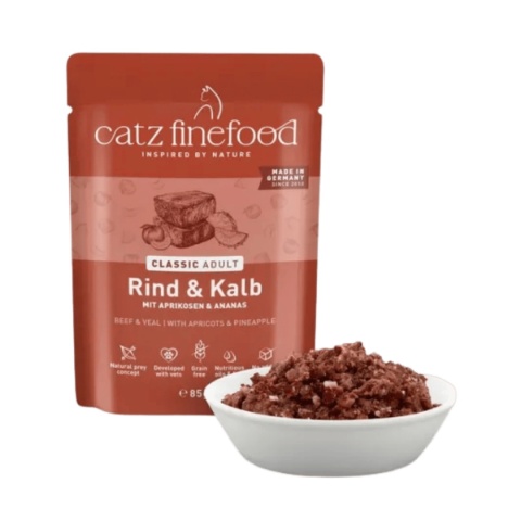 Catz Finefood Classic N7 Wołowina z Cielęciną 85 g - mokra karma dla dorosłych kotów w saszetce