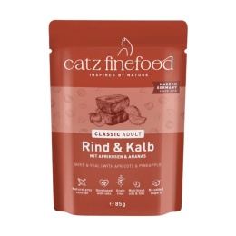 Catz Finefood Classic N° 7 Wołowina z Cielęciną 85 g - mokra karma dla dorosłych kotów w saszetce