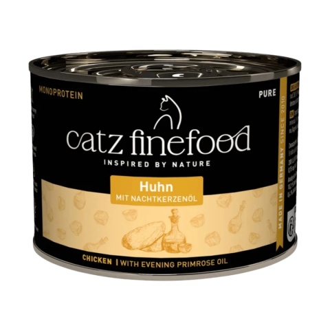 Catz Finefood PURE Kurczak z olejem z wiesiołka 200 g - monobiałkowa karma mokra dla kota w puszce