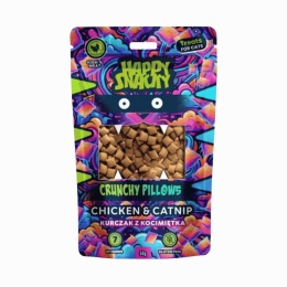 Happy Snacky Crunchy Pillows Kurczak z kocimiętką 50 g - chrupiące przysmaki dla kota