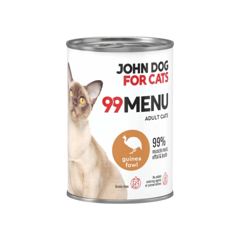 John Dog for Cats 99 Menu Perliczka 400 g - pełnoporcjowa mokra karma dla dorosłych kotów w puszce