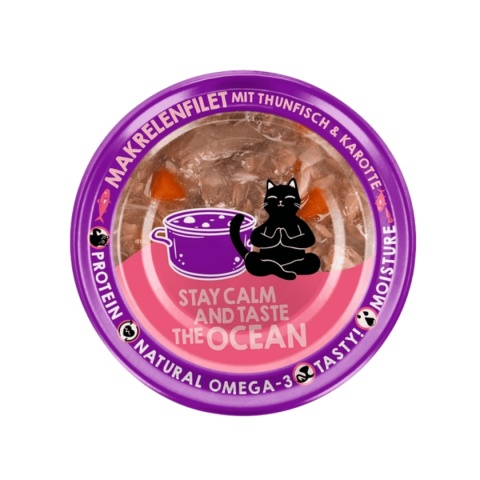 Lucky Lou Extrafood Makrela i tuńczyk w bulionie 70 g - karma uzupełniająca dla kota z kawałkami ryb w puszce - góra