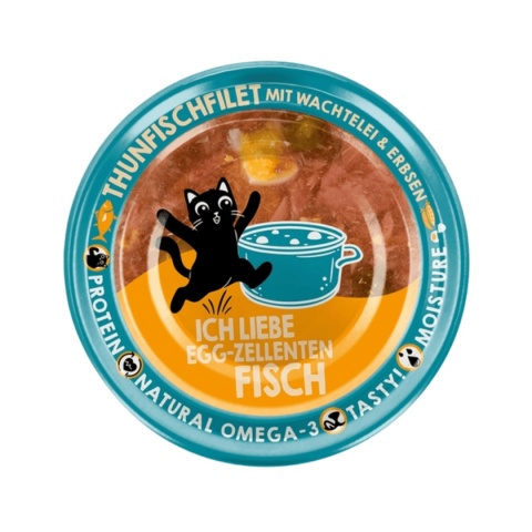 Lucky Lou Extrafood Tuńczyk i jajko przepiórcze w bulionie 70 g - karma uzupełniająca z filetem rybnym w puszce - góra