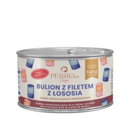 PERROLand Soups Bulion z Filetem z Łososia 140 g - zupa dla kota z kawałkami ryby